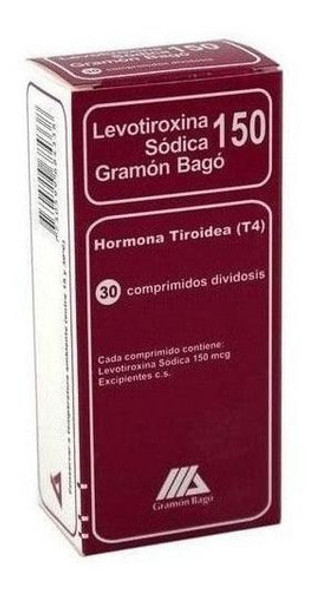 Levotiroxina Gramon Bago 150 Mcg X 30 Comprimidos T4 1 Levotiroxina Gramon Bago 150 Mcg X 30 Comprimidos T4 1