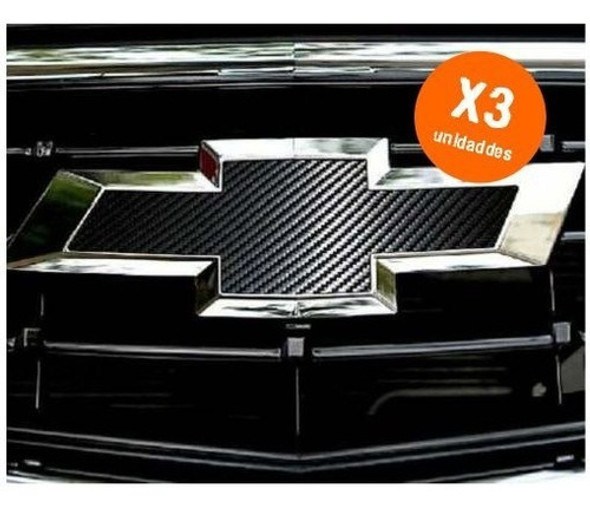 Adhesivo Insignia Chevrolet Fibra Carbono X3 Unidades 0
