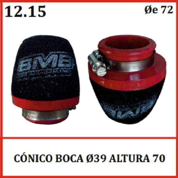 Filtro De Aire Bmb Competicion 39x70 Conico (125cc) 1
