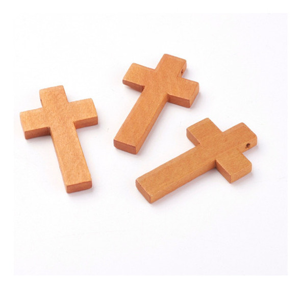 Cruz Colgante Madera De Arce, 42x24,5mm, Rosarios, 50unid. 0