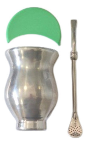 Kit Chimarrão Infantil Cuia Alumínio  Bomba Inox E Tapa Erva 1