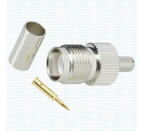Conector Hembra Tnc Inverso Cable Rg-58 Crimpar Fact. Cuot. 0