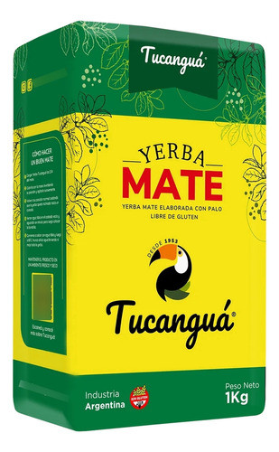 Yerba Mate Tradicional Tucanguá 1kg. Suave Y Natural 0