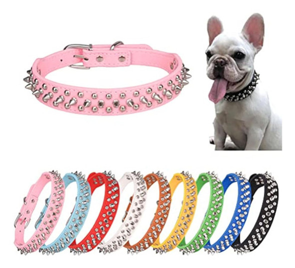 Collar De Perro Con Púas De Piel Sintética Suave 0 Collar De Perro Con Púas De Piel Sintética Suave 0