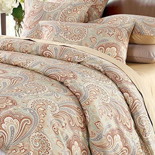 Juego De Funda De Edredón De Algodón Egipcio Paisley De Winl 0