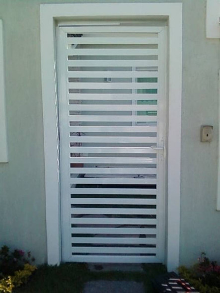 Portão Social De Alumínio Branco Perfil Horizontal 0,80x1,80 0