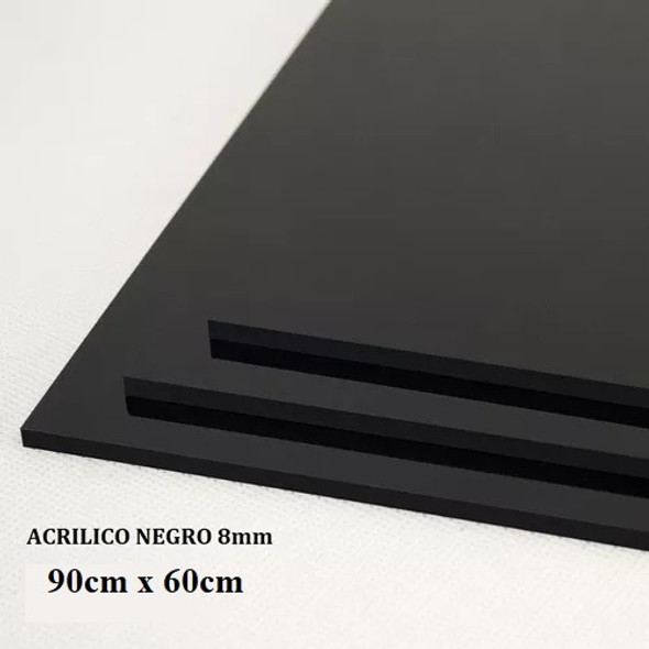 1/4 Placa De Acrilico Negro 90cm X 60cm X 8mm 1