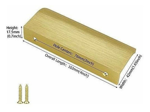 10 Tiradores P/muebles Con Lengueta Goldenwarm- Dorado 1