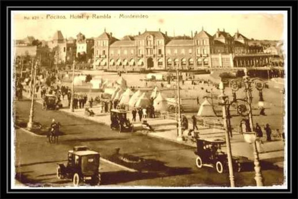 Montevideo Antiguo - Pocitos Hotel Y Rambla -lámina 45x30 Cm 0