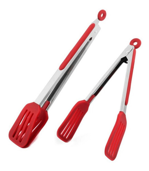 Pinza Plana Acero Inoxidable Y Silicona Calidad Premium 26cm 1