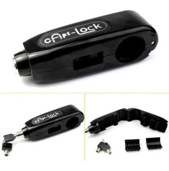 Trava Moto Antifurto Manete Guidão Universal Caps Lock 1