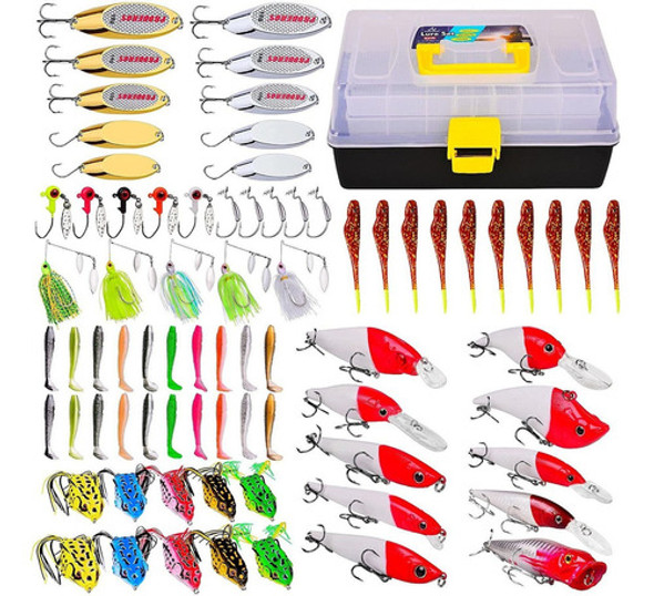 Set De Señuelos Para Pesca 105 Piezas Con Caja Incluida 0