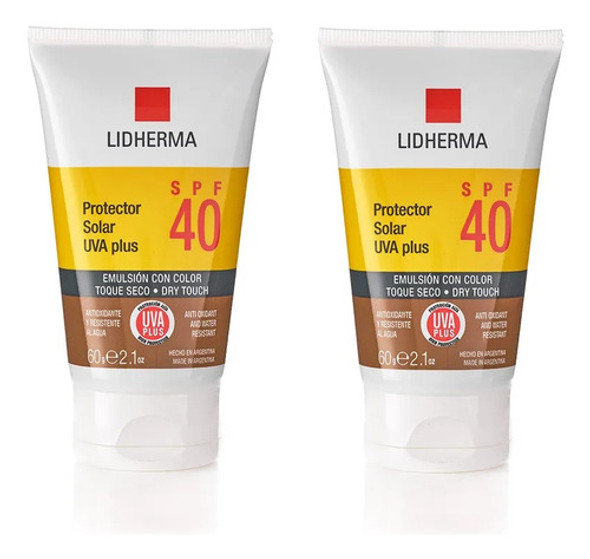 X2 Protector Solar Uva/uvb Spf 40 Toque Seco Color Lidherma 0 X2 Protector Solar Uva/uvb Spf 40 Toque Seco Color Lidherma 0