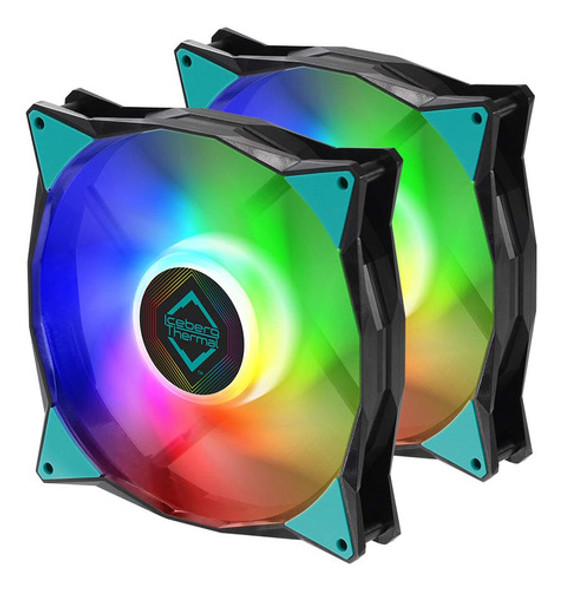 Ventiladores Pc Doble Rodamiento Bolas Rgb 140mm.negros. X2. 0