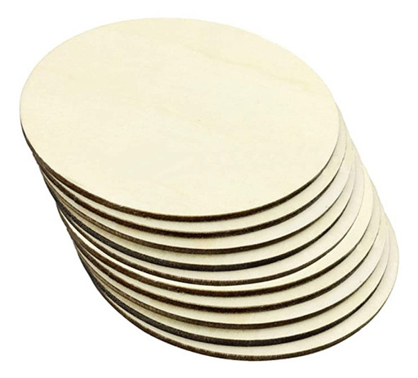 Richohome - 10 Posavasos De Madera Sin Acabar, Dise&ntilde;. 0