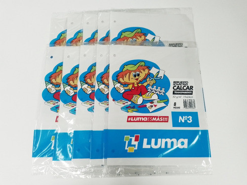 Repuesto Calcar N°3 Luma Transparente X8 Hojas X 10 Unidades 0