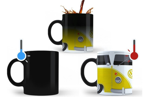 Volkswagen Combi Amarilla Taza Magica Tu Propio Estilo 0