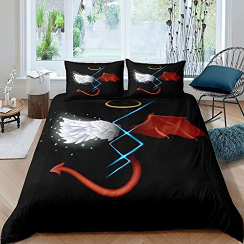 Erosebridal Angel Funda De Edredón Demon Juego De Cama Starr 0