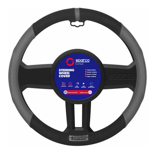 Cubre Volante Auto Universal Sparco Cuero Negro/gris Edition 1