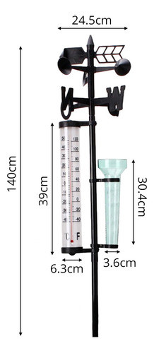 Kit De Estação Climática Pluviômetro Termômetros 1