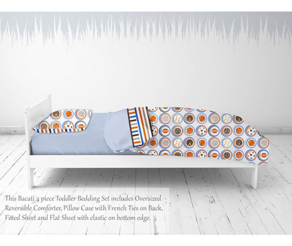 Juego De Cama Bacati Mod Sports De 4 Piezas Para Niños Peque 1