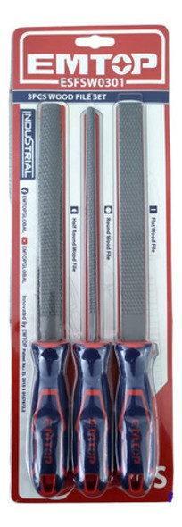 Set Escofinas Lima Madera Carpintero 8´´ 200mm Emtop 0