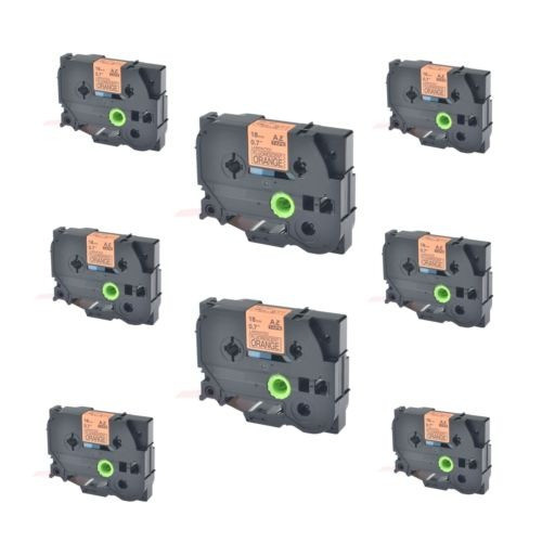 8pk Tzeb41 Tzb41 Negro Sobre Cinta Etiqueta Naranja Fluoresc 0