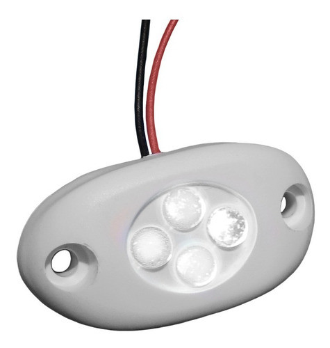 Luz De Cortesia 4 Leds Branco Frio Oval Abs 12v Lancha 0