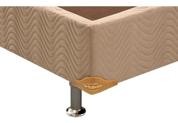 Cama Box Base Casal Americana Suede Bege (138x23)ortobom 1