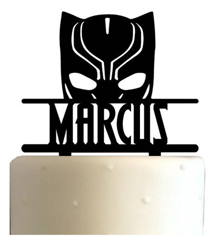 Cake Topper Adorno Torta - Black Panther Personalizado 0