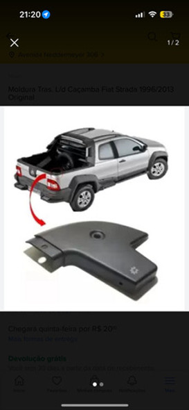 Moldura Cantoneira Caçamba Lado Direito Fiat Strada 1