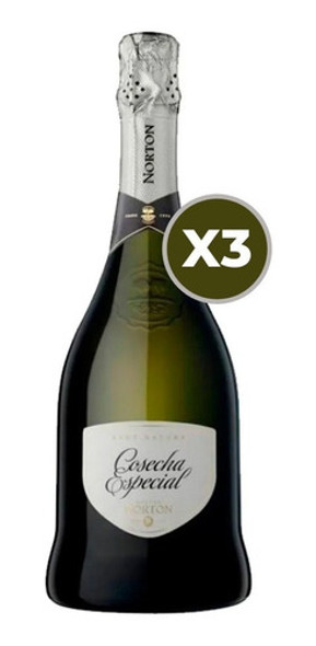 Champagne Norton Cosecha Especial Brut Nature 750ml. Pack X3 0 Champagne Norton Cosecha Especial Brut Nature 750ml. Pack X3 0