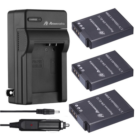 3pack En-el12 Batería Y Cargador Para Nikon Coolpix Aw110 Aw 0