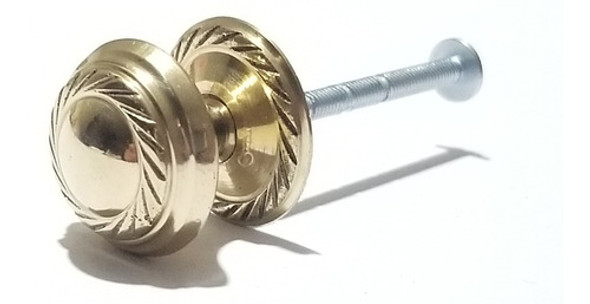 Tirador Redondo Gajo De Mueble Diametro 25mm Bronce Pulido 1