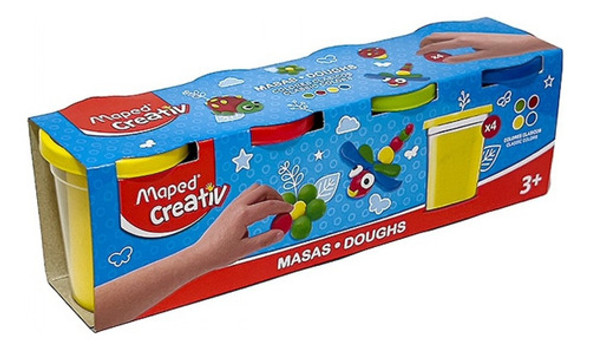 Masa Emociones Masas Colores Clasicos 120gr X4 Potes Maped 1