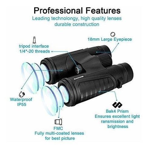 Binoculares Para Adultos Y Niños, Lp 12×42 Prismáticos Compa 1