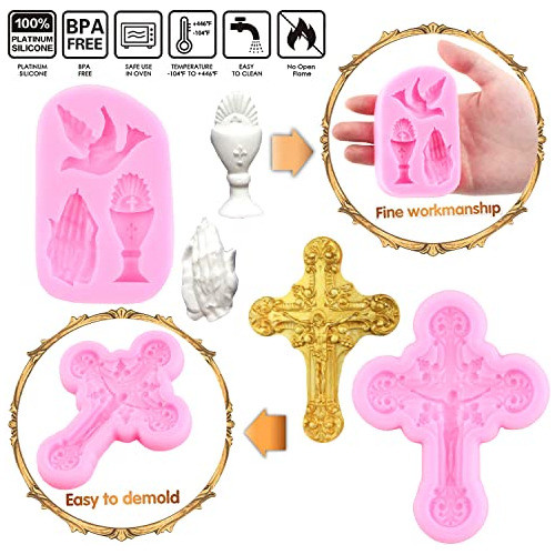 Molde De Silicona Para Resina, Decoracion Para Bautismo 1