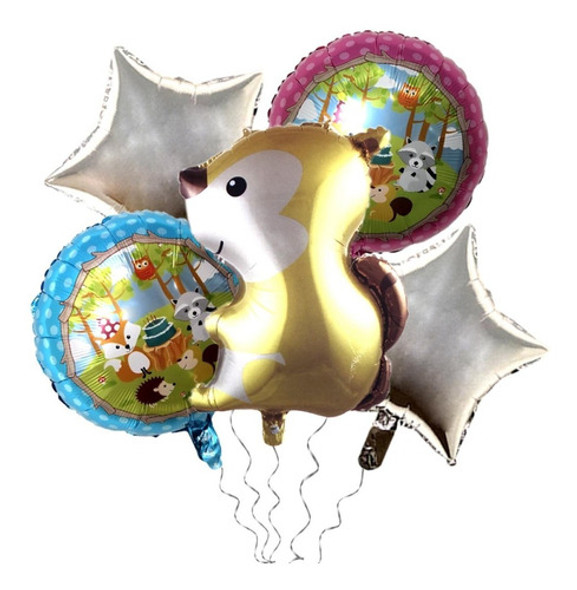 Set De Globos Animalitos Del Bosque Ardila X 5 Unidades 0 Set De Globos Animalitos Del Bosque Ardila X 5 Unidades 0