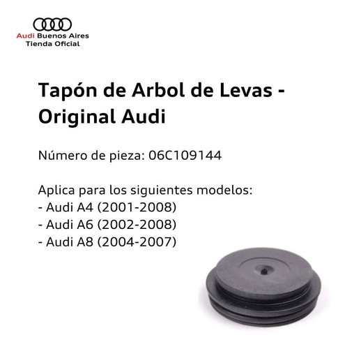 Tapón De Árbol De Levas Audi A4 2001 Al 2008 1