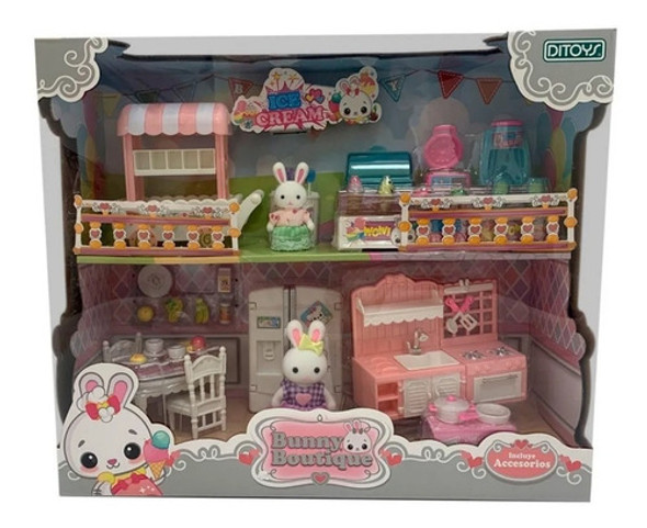 Bunny Boutique Set 2 En 1 Ice Cream Shop + Kitchen 0