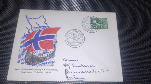 Suecia Sobre Estampillas Circulado 1950 Dentro Suecia Bello 0