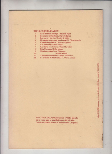 1989 Poesia Uruguay Alvaro Miranda La Cochera De Fairbanks 1