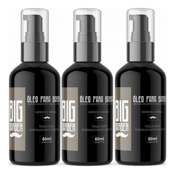 Óleo Para Barba Big Barber 60ml Jojoba Argan Atacado 3 Unid 0