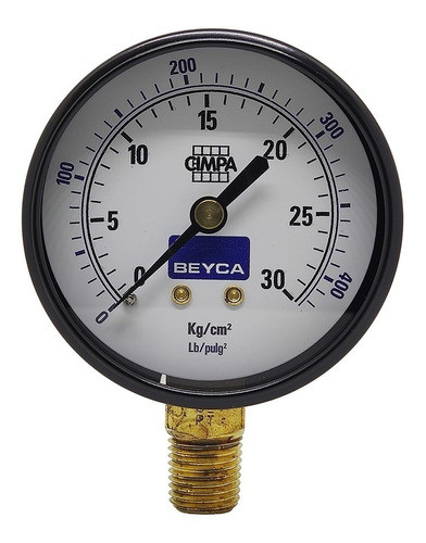 Manometro 30 Kg 63mm Rosca 1/4 Inferior Beyca 0