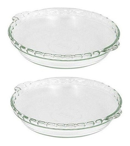 2 X Pyrex Bakeware Plato De Pastel De 9-1 / 2 Pulgadas, Clar 0