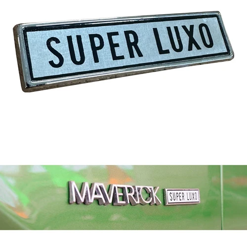 Par Emblemas Placa Paralama Maverick Super Luxo Parafusado 1