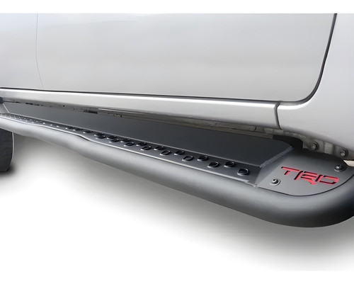 Estribos Trd Aluminio Toyota Hilux Revo 2016+ Negro Y Rojo 1