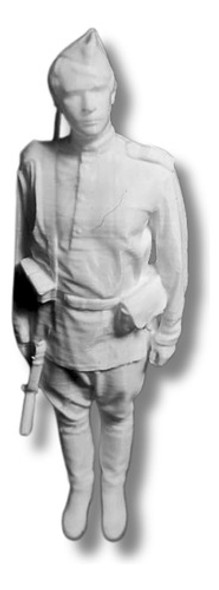 Soldado Ruso, Ww2, 20cm De Altura, Color Blanco 0