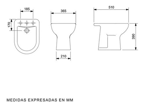 Bidet 3 Agujeros Riviera / Smart Color Beige - Celite 1