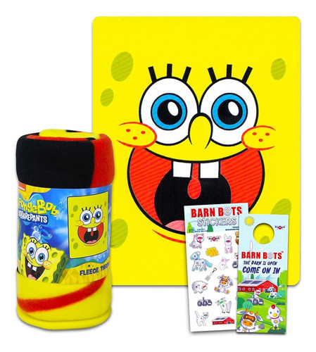 Juego De Mantas De Lana De Bob Esponja - Paquete Con Manta D 0